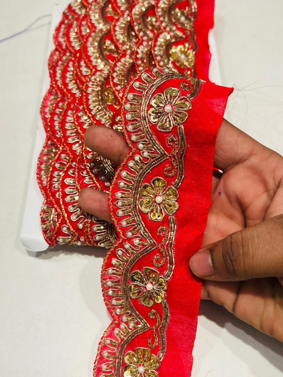 K.R KASAT - Red Colour Lace